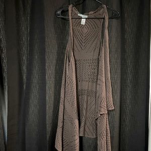Maurices Purplebrown Sleeveless Cardigan!